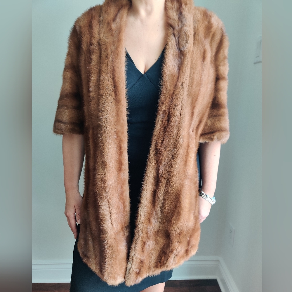 Vintage Hazelnut Mink Fur Stole Cape